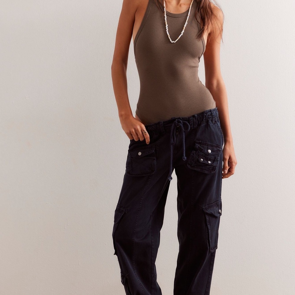 Free People Women's Black Cargo Pants